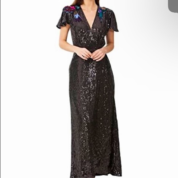 Hale Bob Navina Sequined Wrap Bird Dress - Picture 1 of 9